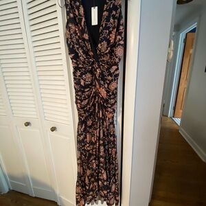 4SI3NNA Floral Wrap High Low Dress